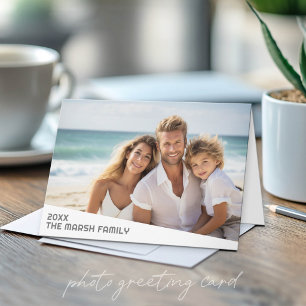 Modern Minimal Photo with Diagonal Colour Block Card