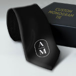 Modern Minimal Pill Monogram - Black Tie<br><div class="desc">A trendy,  elegant monogram design in a pill border. Modern,  minimal lines with 2 monograms separated by a line. The background colour can be changed.</div>