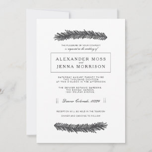 Modern Minimal Pine Invitation