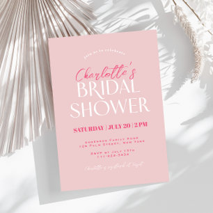 Modern Minimal Pink Bridal Shower Invitation