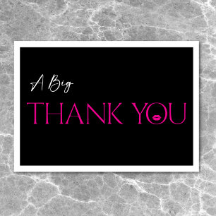 Modern Minimal Pink Lips She's Thirty Birthday Thank You Card