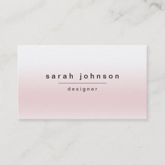 Modern Minimal Pink Ombre Business Card