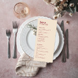Modern Minimal | Pink & Red Wedding Menu<br><div class="desc">Beautiful menu cards to compliment your table settings at your wedding or next dinner party. It doesn’t get much more romantic than this colour combo. Like a tender wedding kiss, stunning shades of pink and candy red are utterly romantic and sweet! With this colour combo, every wedding day element is...</div>