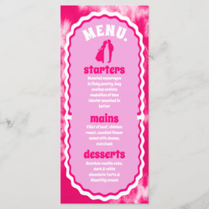 Modern Minimal Pink Tie Dye Retro Arch Bold Menu