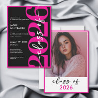 Modern Minimal Pink Typography Graduation Party