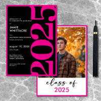 Modern Minimal Pink Typography Graduation Party
