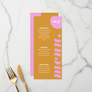 Modern Minimal Pink & Yellow Retro Arch Bold Menu