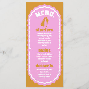Modern Minimal Pink & Yellow Retro Wavy Arch Menu