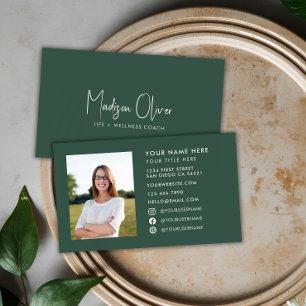 Modern Minimal Professional Business Photo   Green Card