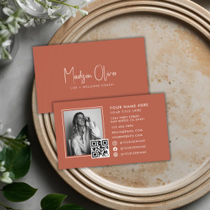 Modern Minimal Professional Business Photo QR Code Card
