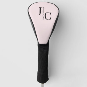 Modern Minimal Professional Monogram Blush Pink Golf Head Cover