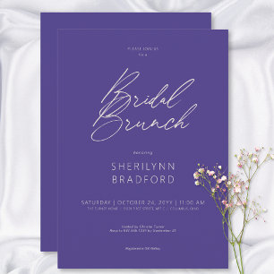 Modern Minimal Purple Bridal Brunch Invitation