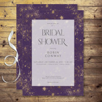 Modern Minimal Purple & Gold Glitter Bridal Shower