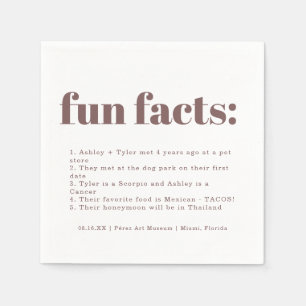 Modern Minimal Purple Grape Fun Facts Wedding Napkin