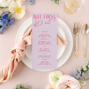 Modern Minimal Purple & Magenta Wedding Menu