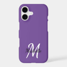 Modern Minimal Purple Monogram Name + Initial