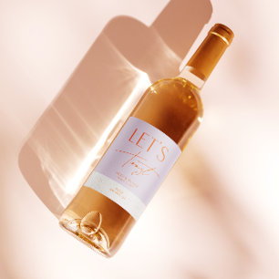 Modern Minimal Purple Personalised Wedding Bottle Wine Label
