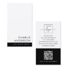 Modern minimal QR code black white vertical