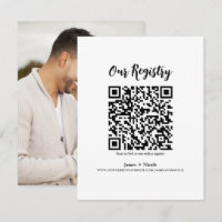 Modern Minimal QR Code Scannable Wedding Registry