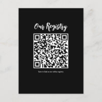 Modern Minimal QR Code Scannable Wedding Registry