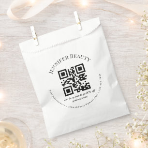 modern minimal qr code small business favour bags