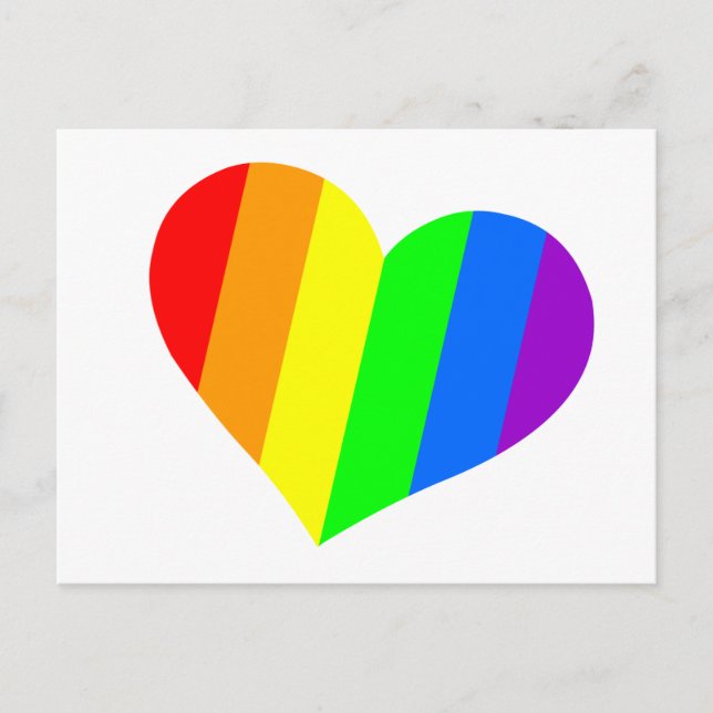 Modern Minimal Rainbow Heart Postcard (Front)
