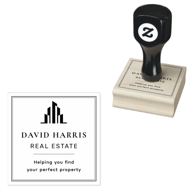 Modern Minimal Real Estate Agent| | Copper Luxury  Rubber Stamp (Stamped)