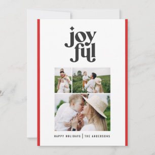 Modern minimal red Christmas typography Holiday Ca Card