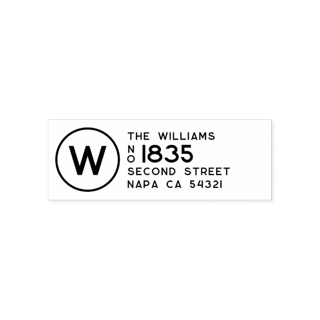 Modern Minimal Return Address Monogram  Self-inking Stamp (Design)