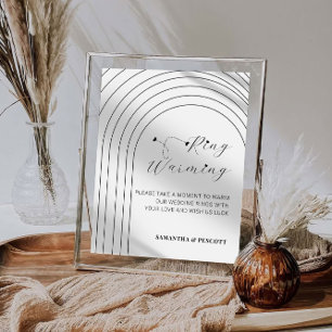 Modern Minimal Rings Warming Wedding  Sign