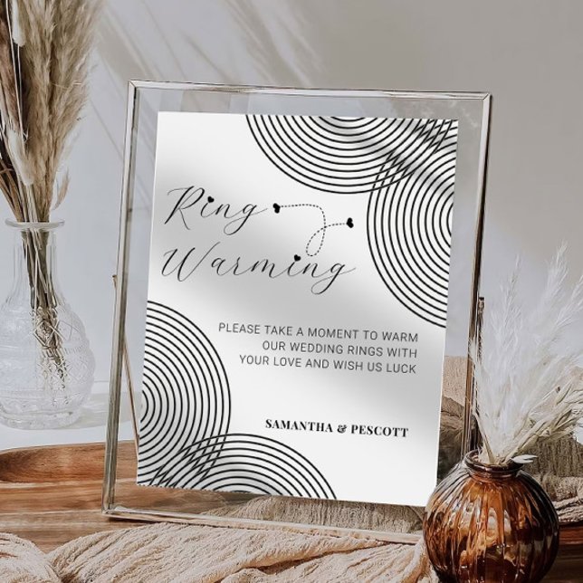 Modern Minimal Rings Warming Wedding Sign (Creator Uploaded)