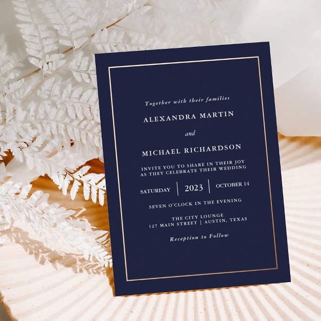 Modern Minimal | Rose Gold Foil Border Wedding (Creator Uploaded)