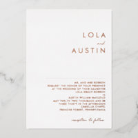 Modern Minimal Rose Gold Traditional Wedding Real