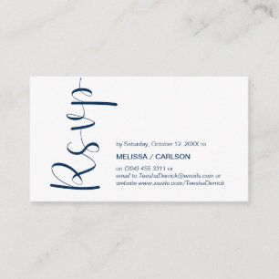 Modern Minimal, RSVP, Navy Blue, Respond Enclosure Card