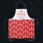 Modern minimal rustic chic Christmas family baking Apron<br><div class="desc">Modern minimal rustic red and white Christmas family baking</div>