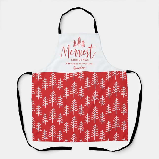 Modern minimal rustic chic Christmas family baking Apron (Front)