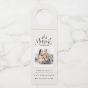 modern minimal rustic multi photo bottle tag