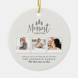 modern minimal rustic multi photo  ceramic tree decoration