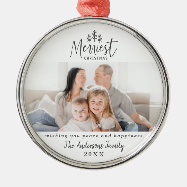 modern minimal rustic multi photo metal tree decoration (Front)
