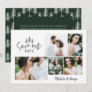 modern minimal rustic multi photo wedding save the date