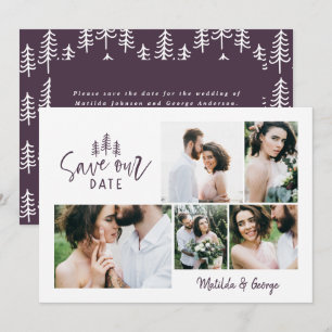 modern minimal rustic multi photo wedding save the date