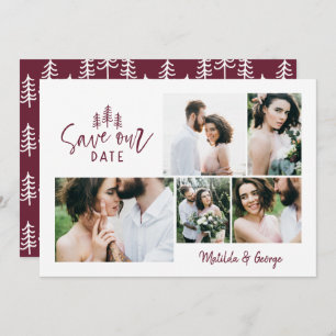 modern minimal rustic multi photo wedding save the date