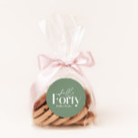 Modern minimal sage green 40th birthday decor classic round sticker<br><div class="desc">Modern minimal typography simple sage green and white 40th birthday party favour sticker. Part of a contemporary collection.</div>