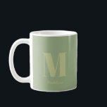 Modern Minimal Sage Green Monogram Initial Name Coffee Mug<br><div class="desc">Sage Green Modern Minimal Monogram Initial Name Coffee Mug</div>