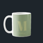 Modern Minimal Sage Green Monogram Initial Name Coffee Mug<br><div class="desc">Sage Green Modern Minimal Monogram Initial Name Coffee Mug</div>