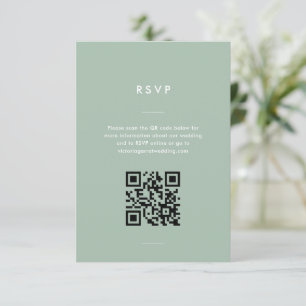 Modern Minimal Sage Green Script Wedding RSVP Card