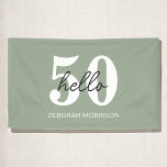 Modern Minimal Sage Green Typography 50th birthday Banner<br><div class="desc">Celebrate in style with a modern minimal birthday banner! Featuring sleek typography and a neutral palette,  it’s the perfect elegant touch for any milestone event.</div>
