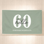 Modern Minimal Sage Green Typography 60th birthday Banner<br><div class="desc">Celebrate in style with a modern minimal 60th birthday banner! Featuring sleek typography and a neutral palette,  it’s the perfect elegant touch for any milestone event.</div>