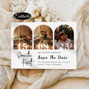Modern Minimal Save The Date Arch Collage  Invitation