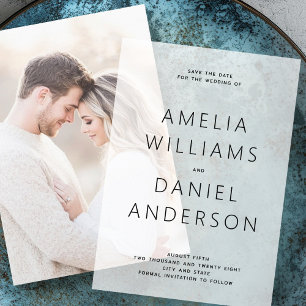 Modern minimal Save the Date Vellum Invitations